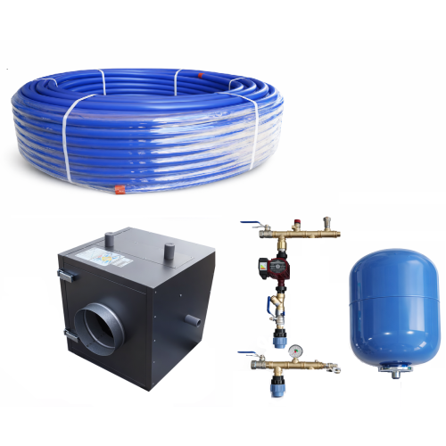 Zestaw do GWC glikolowego MAX 1,5kW  praca ciągła 0,8kW  180m rury fi 32